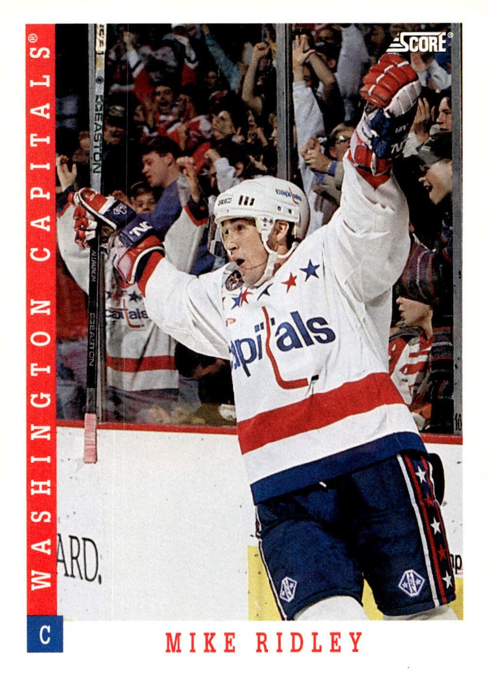 1993-94 Score #197 Mike Ridley Hockey Washington Capitals