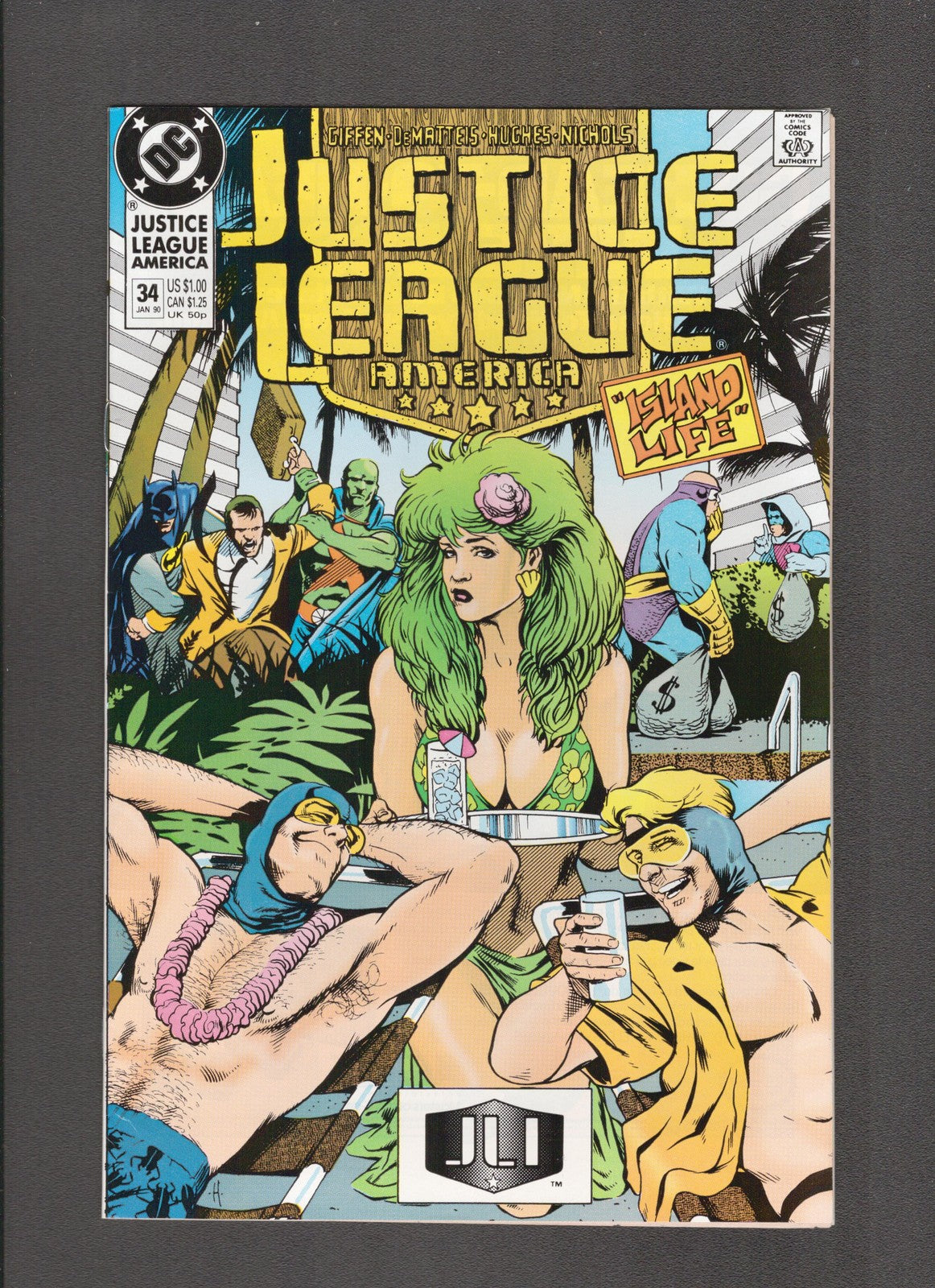 Justice League America #34 (1990) Higher Grade DC Comics