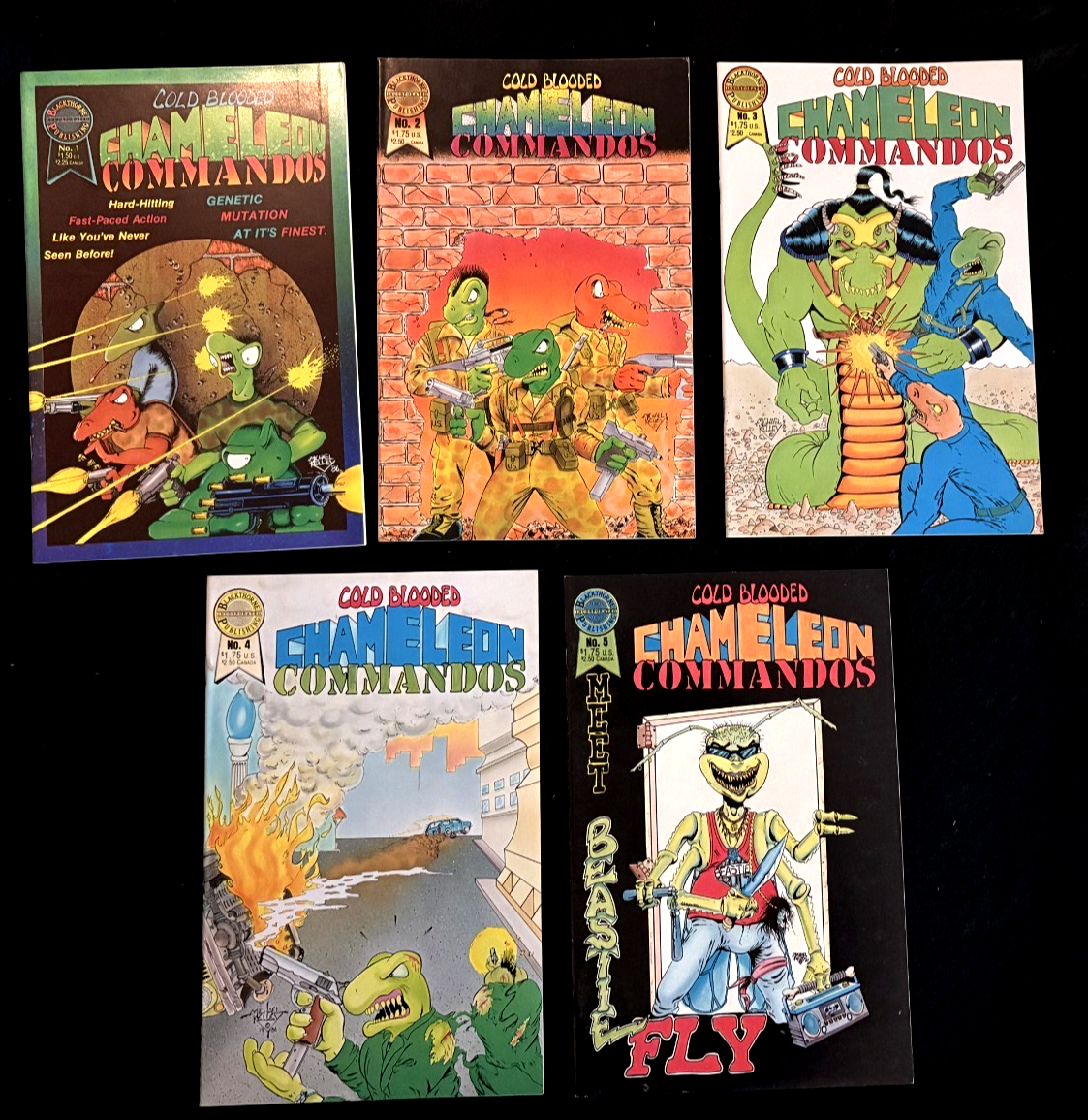 Cold Blooded Chameleon Commandos - Complete Set of 5 #1-5 (1986/87) Blackthorne