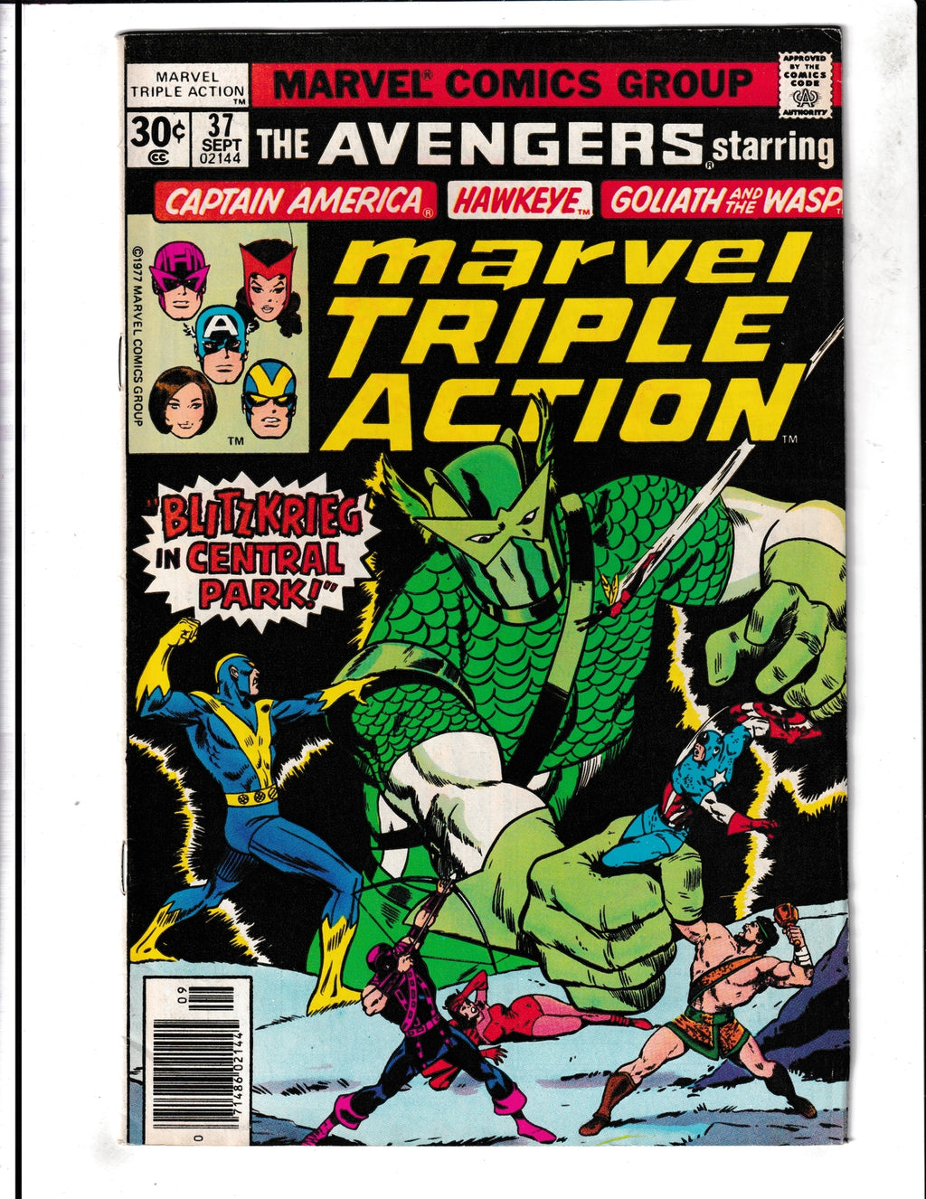 Marvel Triple Action #37 (1977) Capt America Hawkeye Wasp Marvel Comics