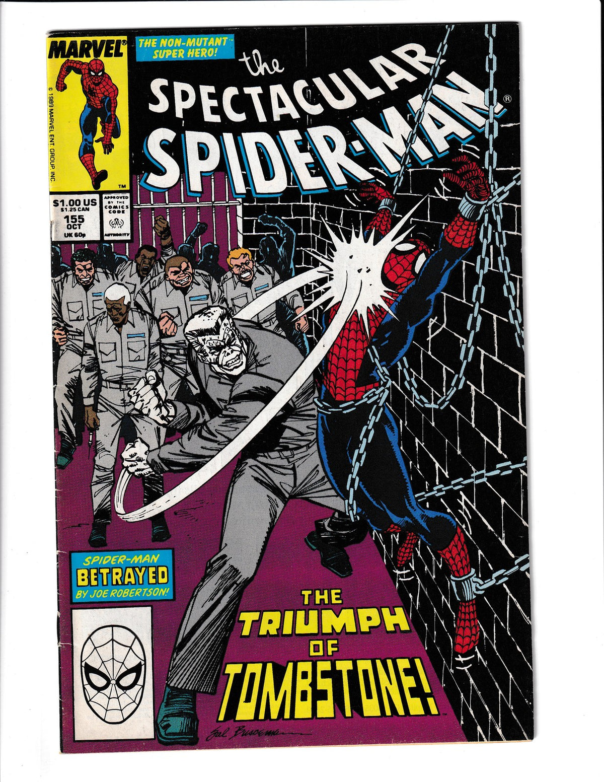 Spectacular Spider-Man #155 (1989) Tombstone Cover Marvel Comics