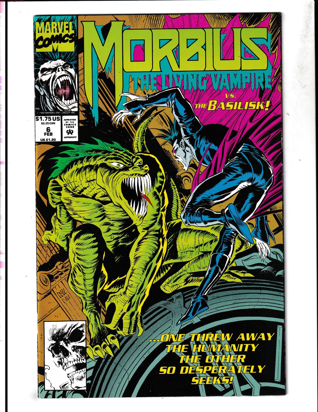 Morbius the Living Vampire #6 (1993) vs Basilisk Marvel Comics