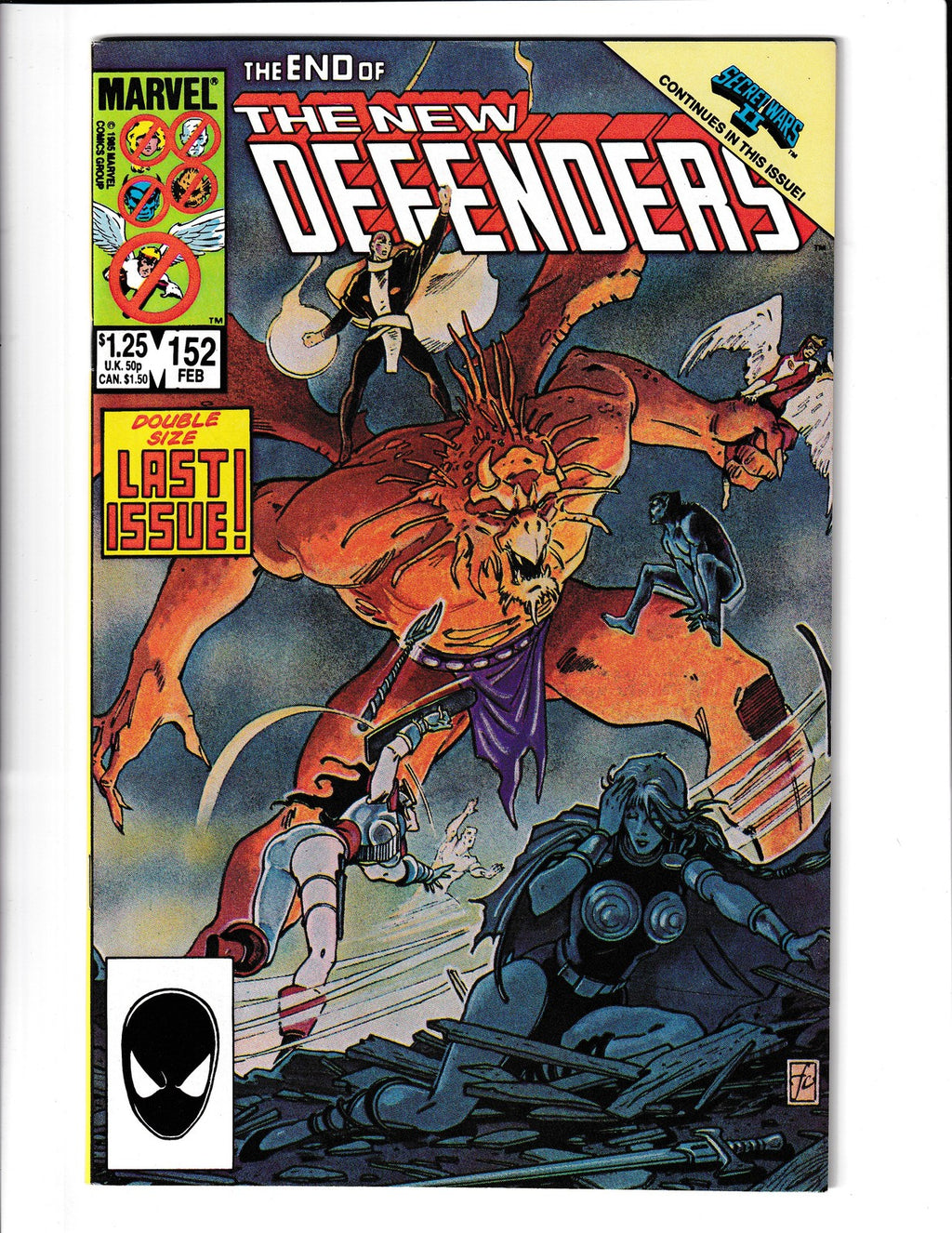 Defenders #152 (1986) Double-Sized Final Issue, Secret Wars Marvel Comics