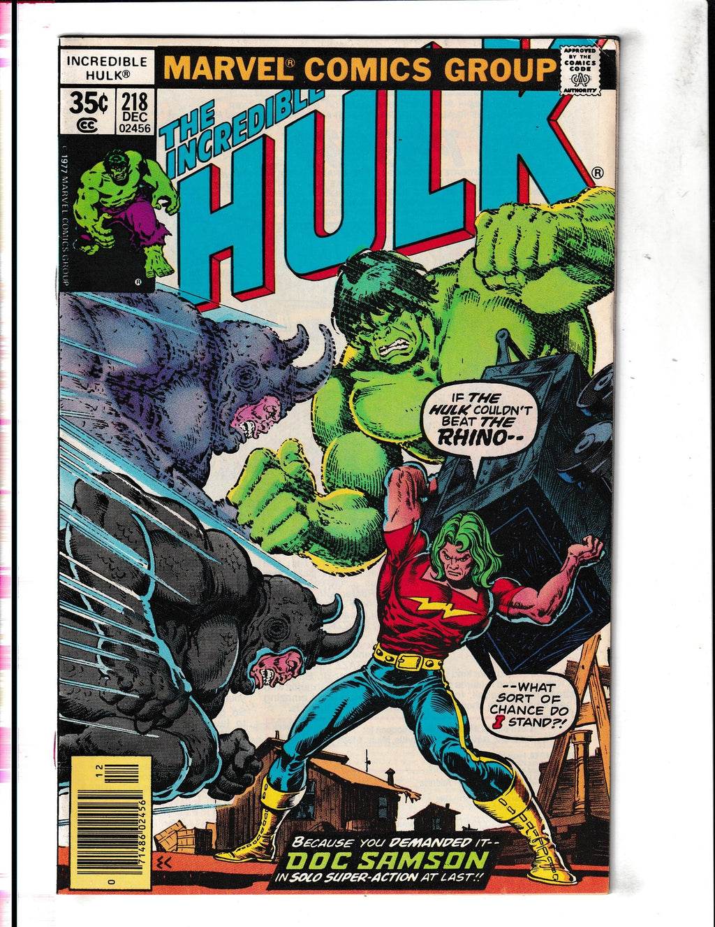 Incredible Hulk #218 (1977) Rhino Marvel Comics