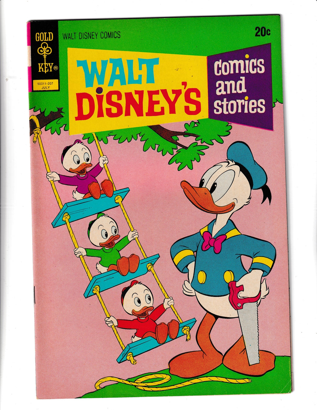 Walt Disney's Comics and Stories #382 (1972) Rare 20cent Variant Gold Key Comics