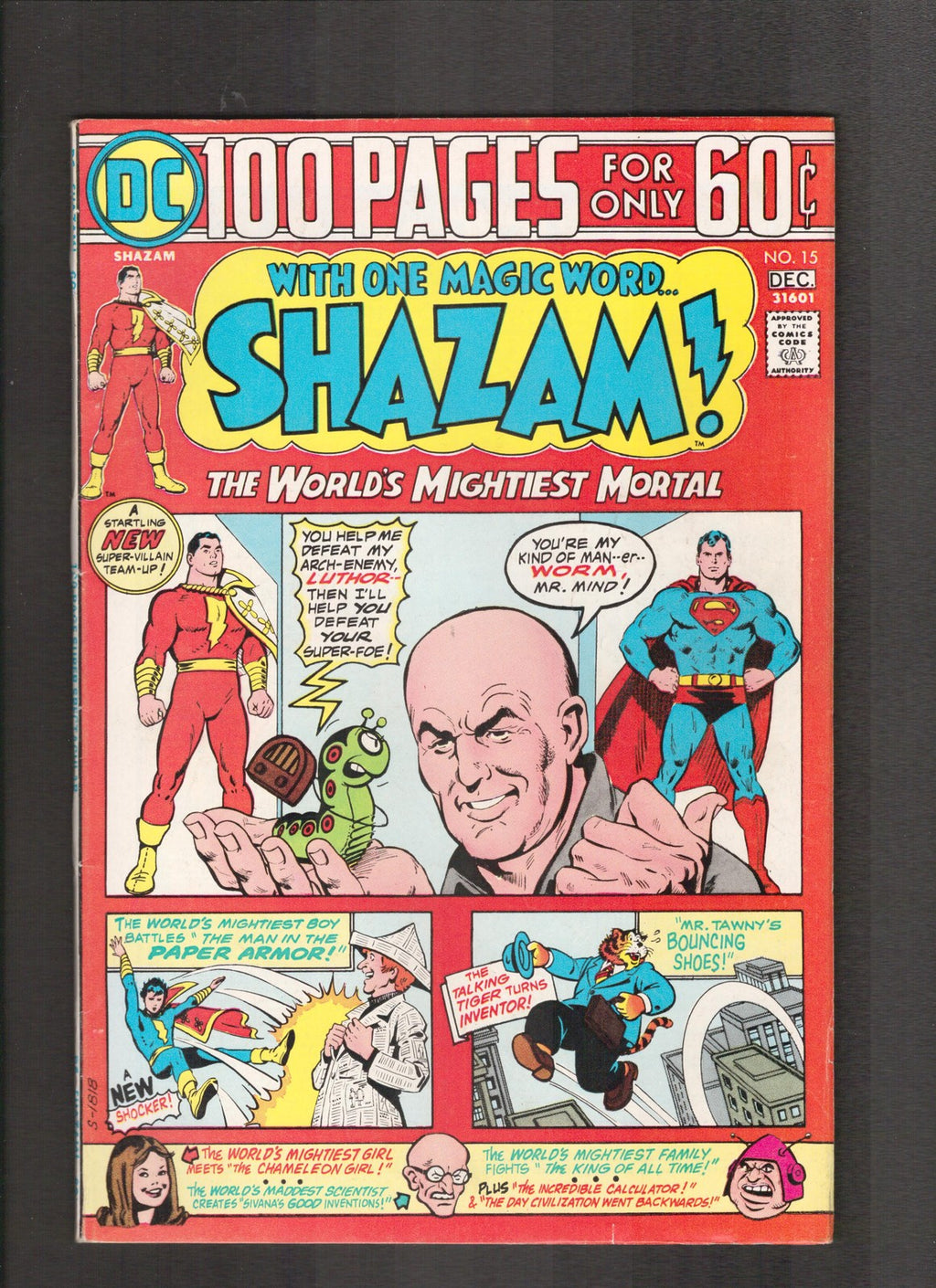 Shazam! #15 (1974) Bob Oksner - 100 Pages DC Comics