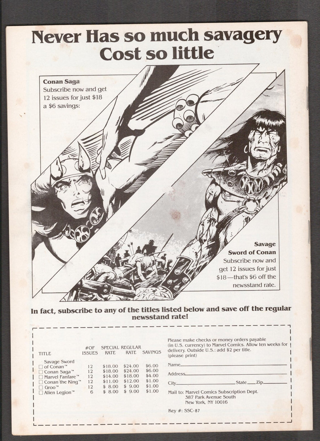 Conan Saga #27 (1989) Earl Norem Marvel Comics