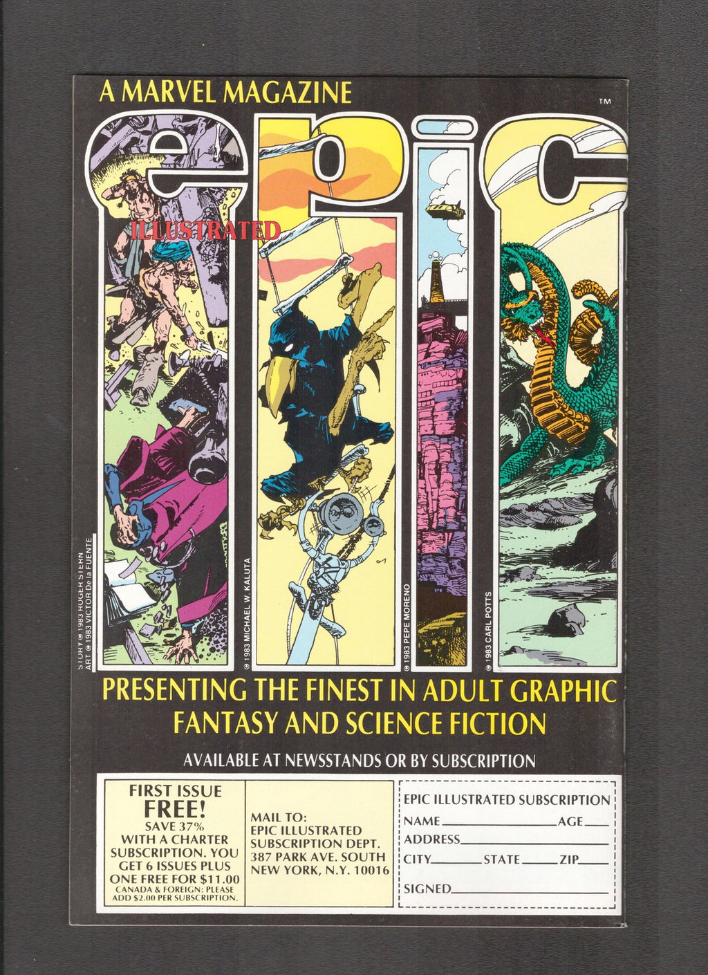 Amazing High Adventure #1 (1984) Bill Sienkiewicz Marvel Comics