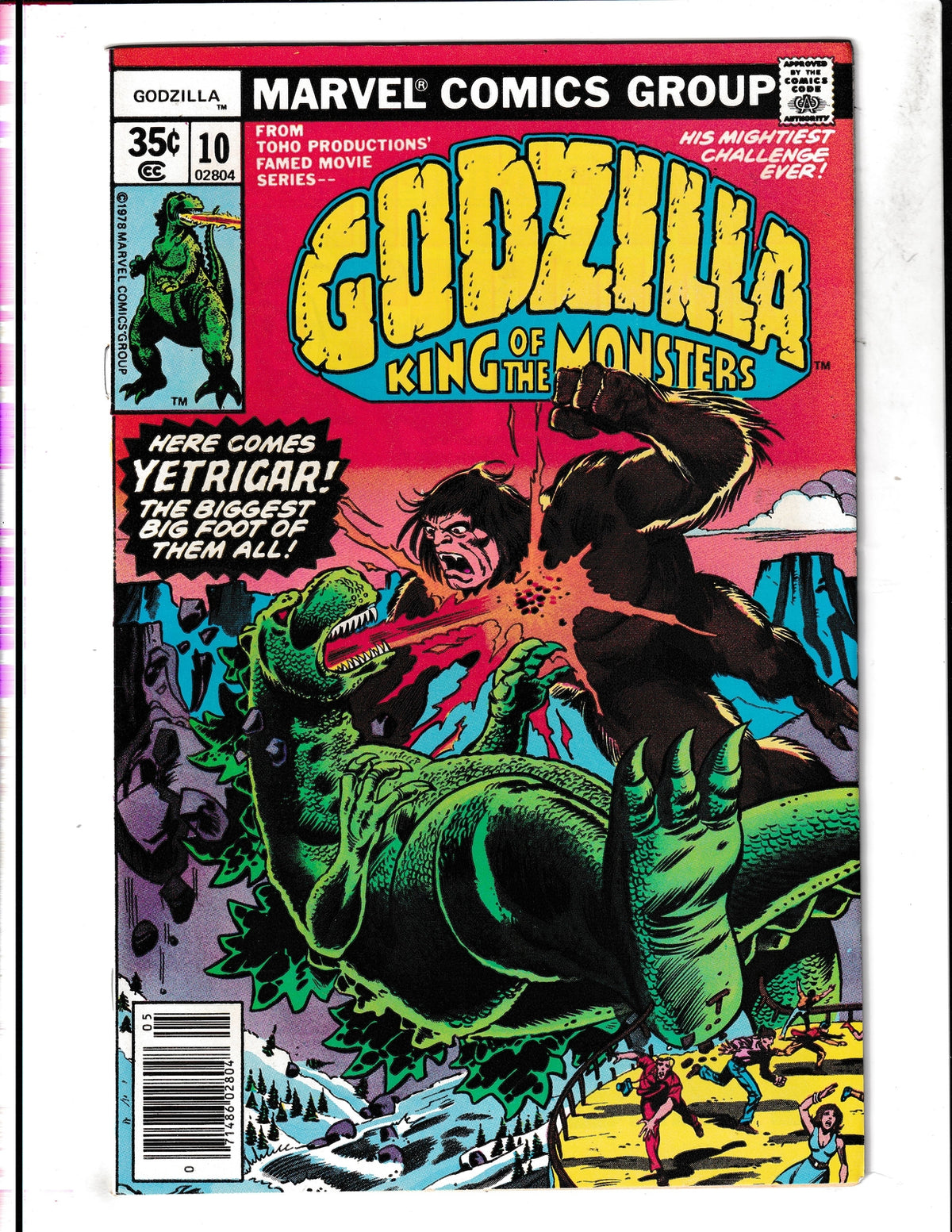 Godzilla #10 (1978) VS. Yetrigar Marvel Comics