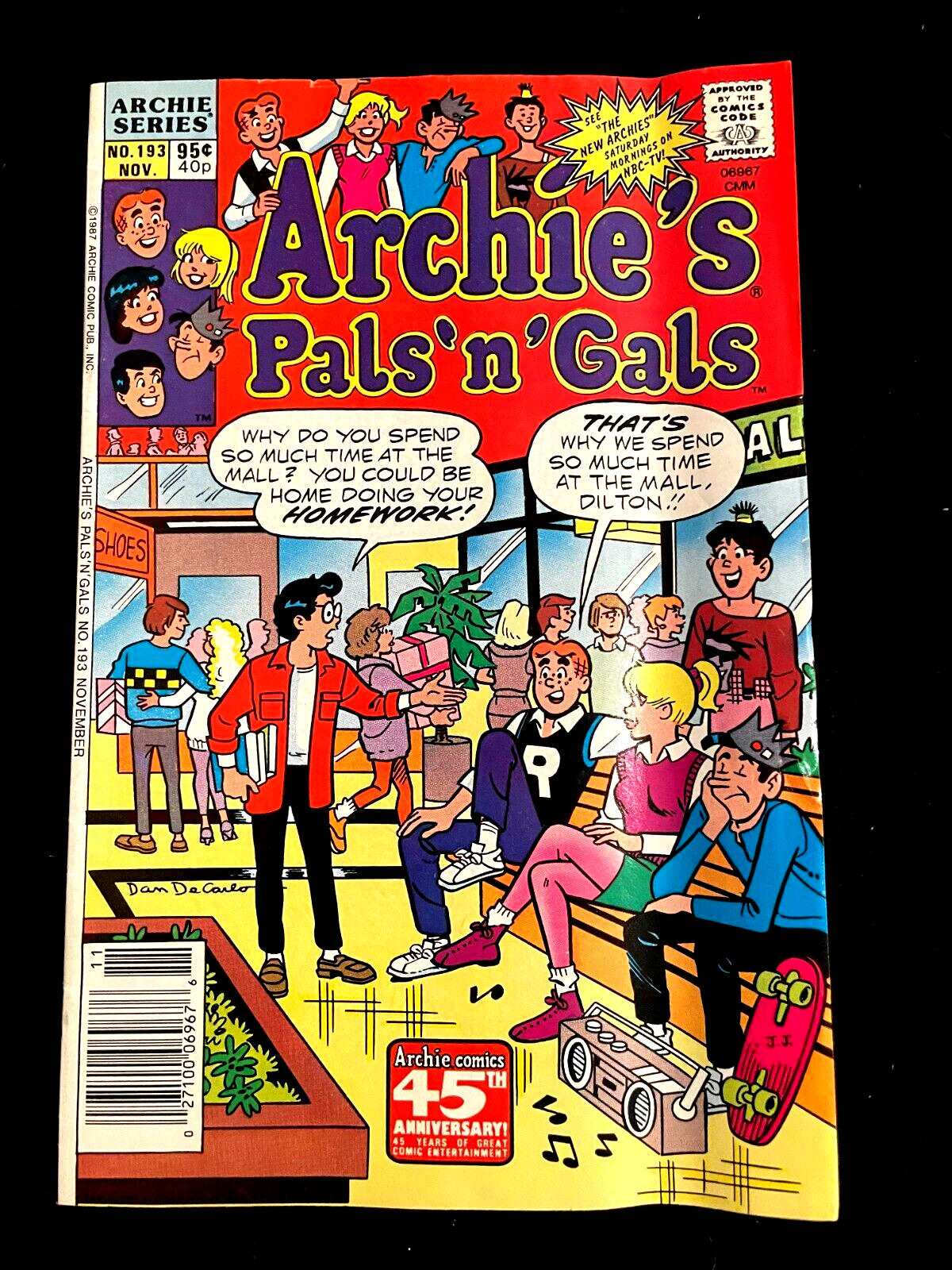 Archie's Pals 'n' Gals #193 1987 -  Canadian Newsstand - HIGH GRADE