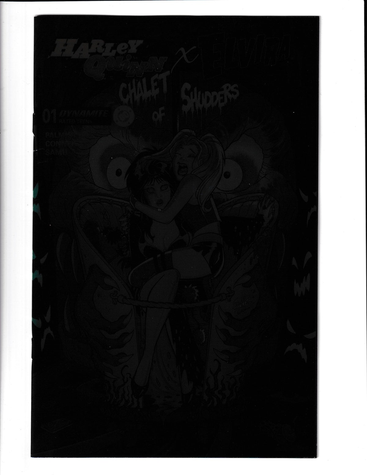 Harley Quinn X Elvira #1P (2025) OneShot Amanda Conner 1:15 Foil Dynamite Comics