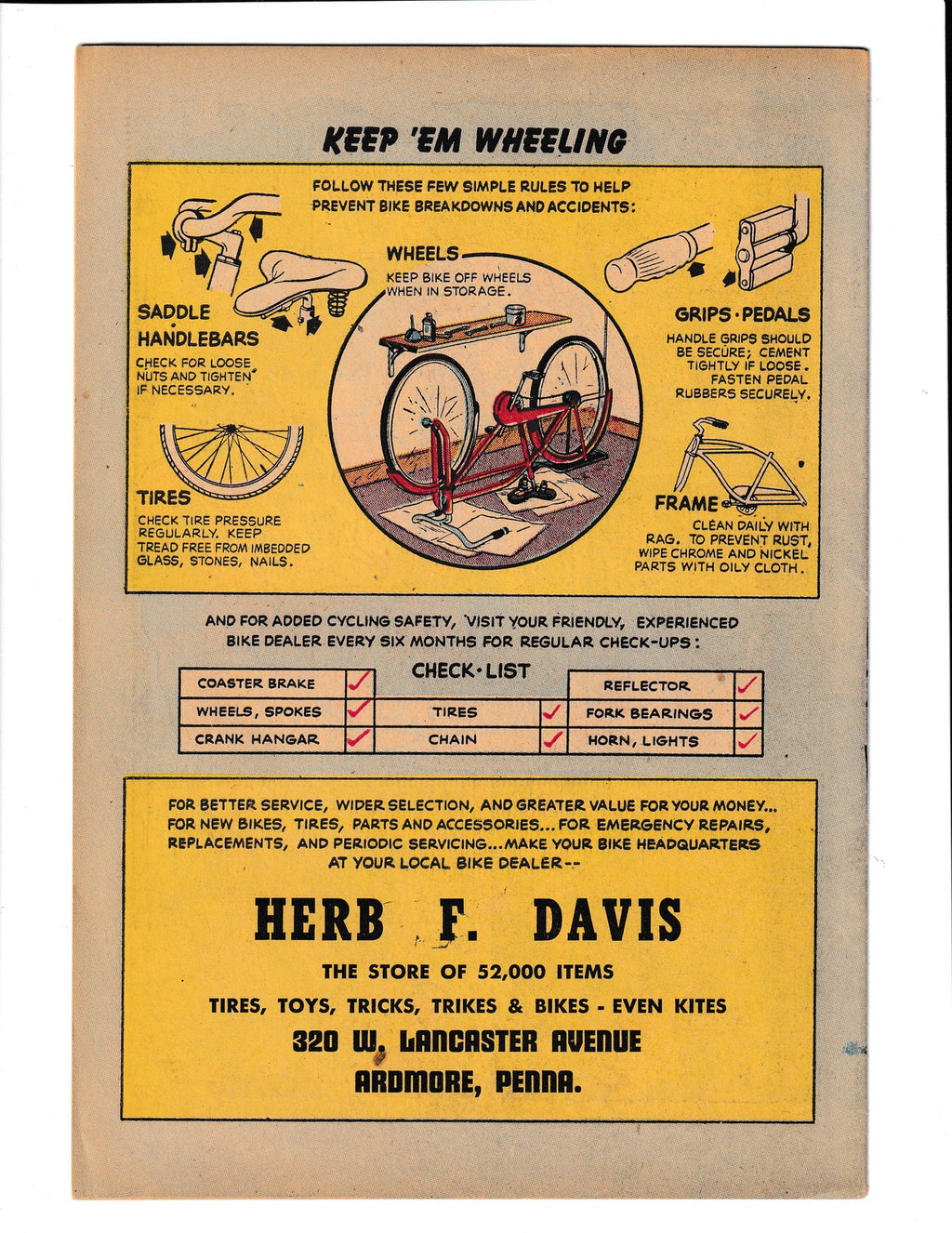 Bike Comics #NN (1948) Rubber Promotional Giveaway US Rubber Comics