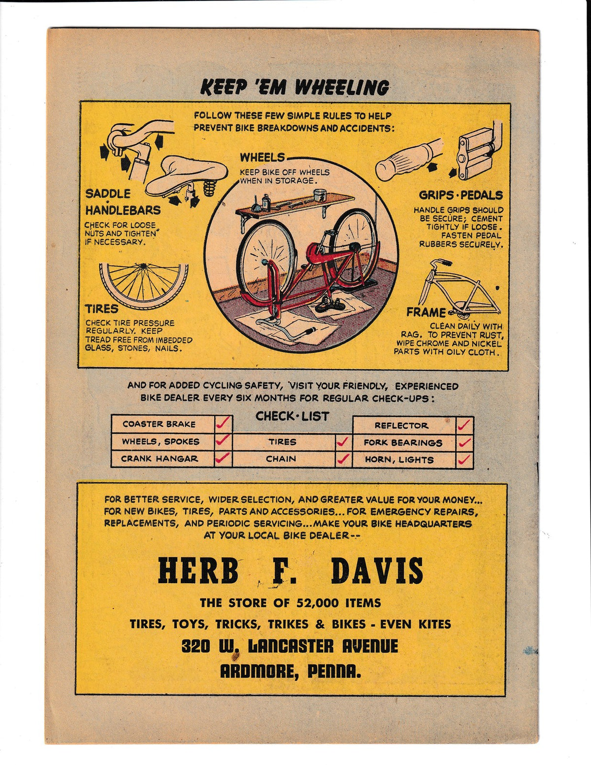 Bike Comics #NN (1948) Rubber Promotional Giveaway US Rubber Comics