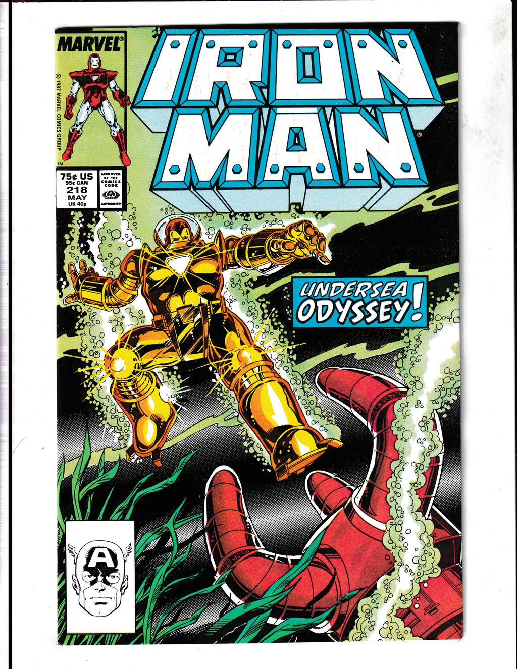 Iron Man #218 (1987) 1st App Iron Man's Hydro Armor Marvel Comics