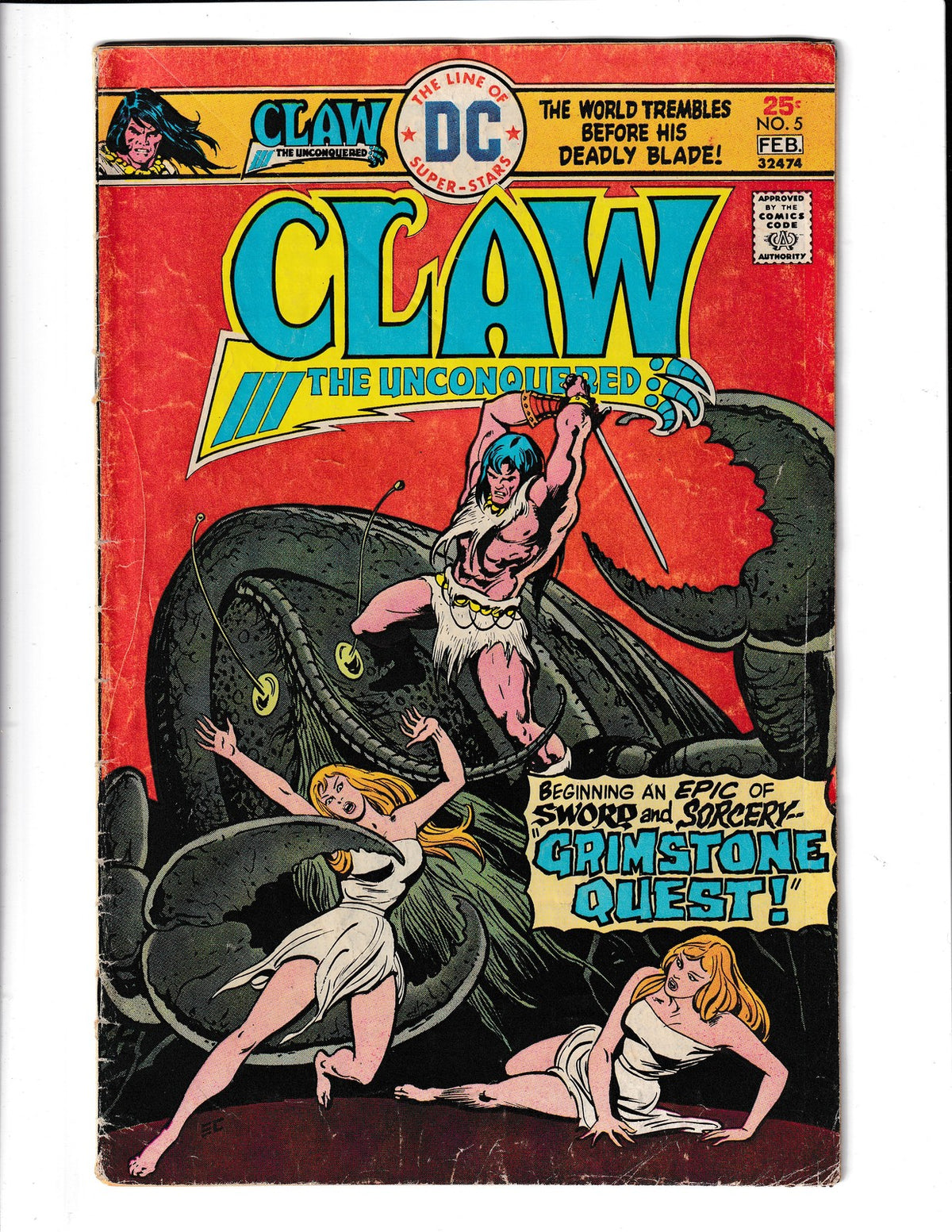 Claw the Unconquered #5 (1976) DC Comics SKU:3535