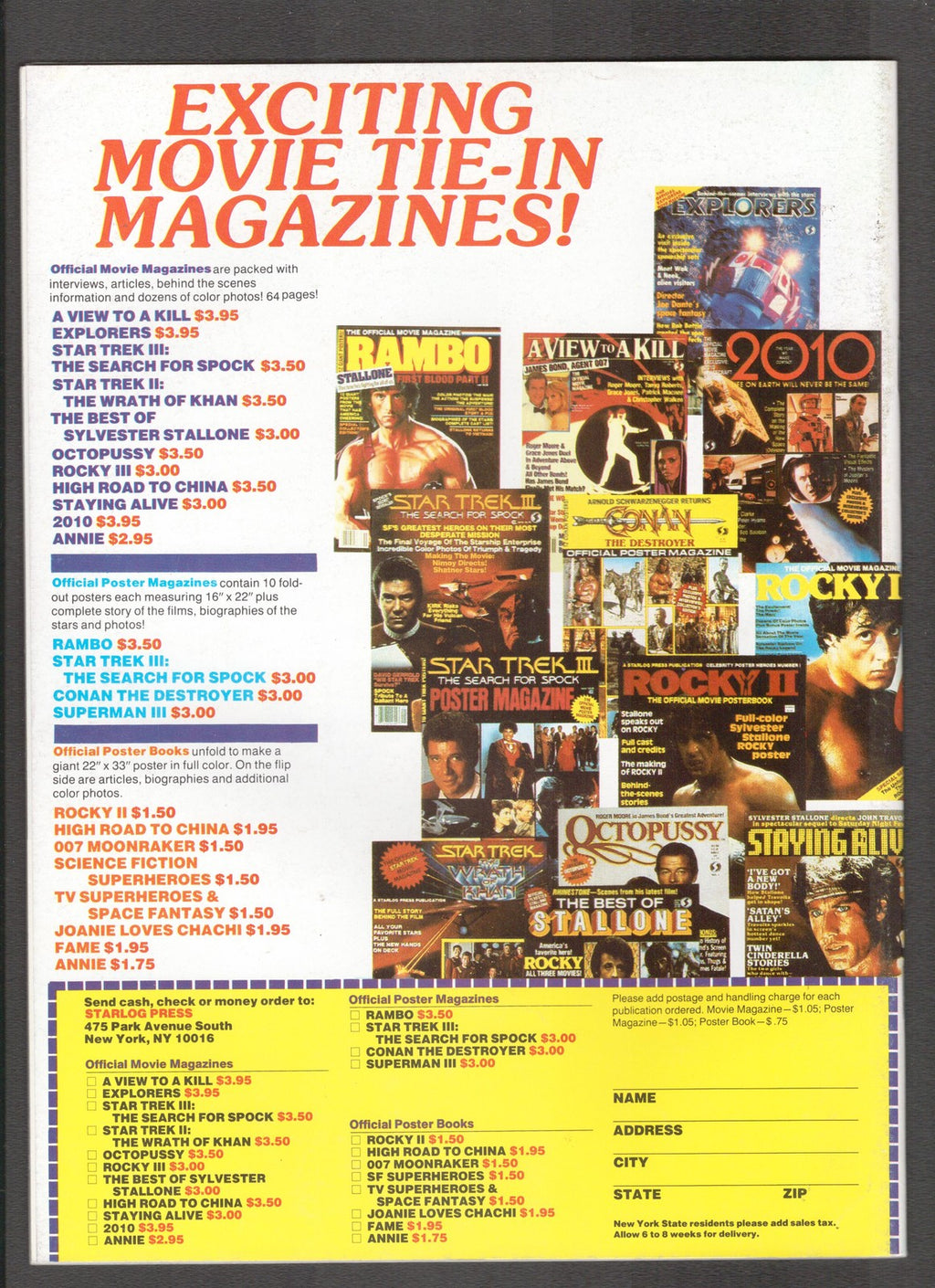 Starlog Presents CineMagic #31 (1985) Ten Commandments Starlog Comics