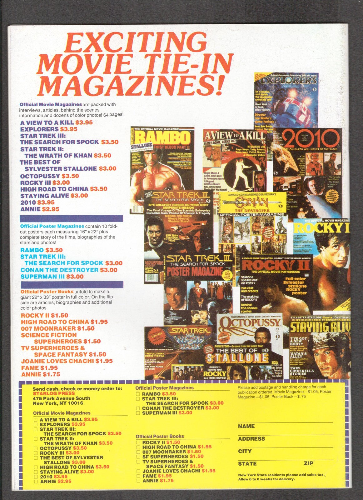 Starlog Presents CineMagic #31 (1985) Ten Commandments Starlog Comics