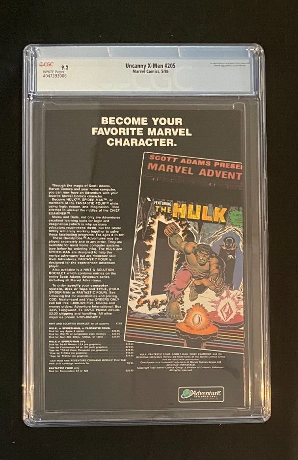 Uncanny X-Men #205 Origin of Lady Deathstrike CGC 9.2 1986 Marvel Comics