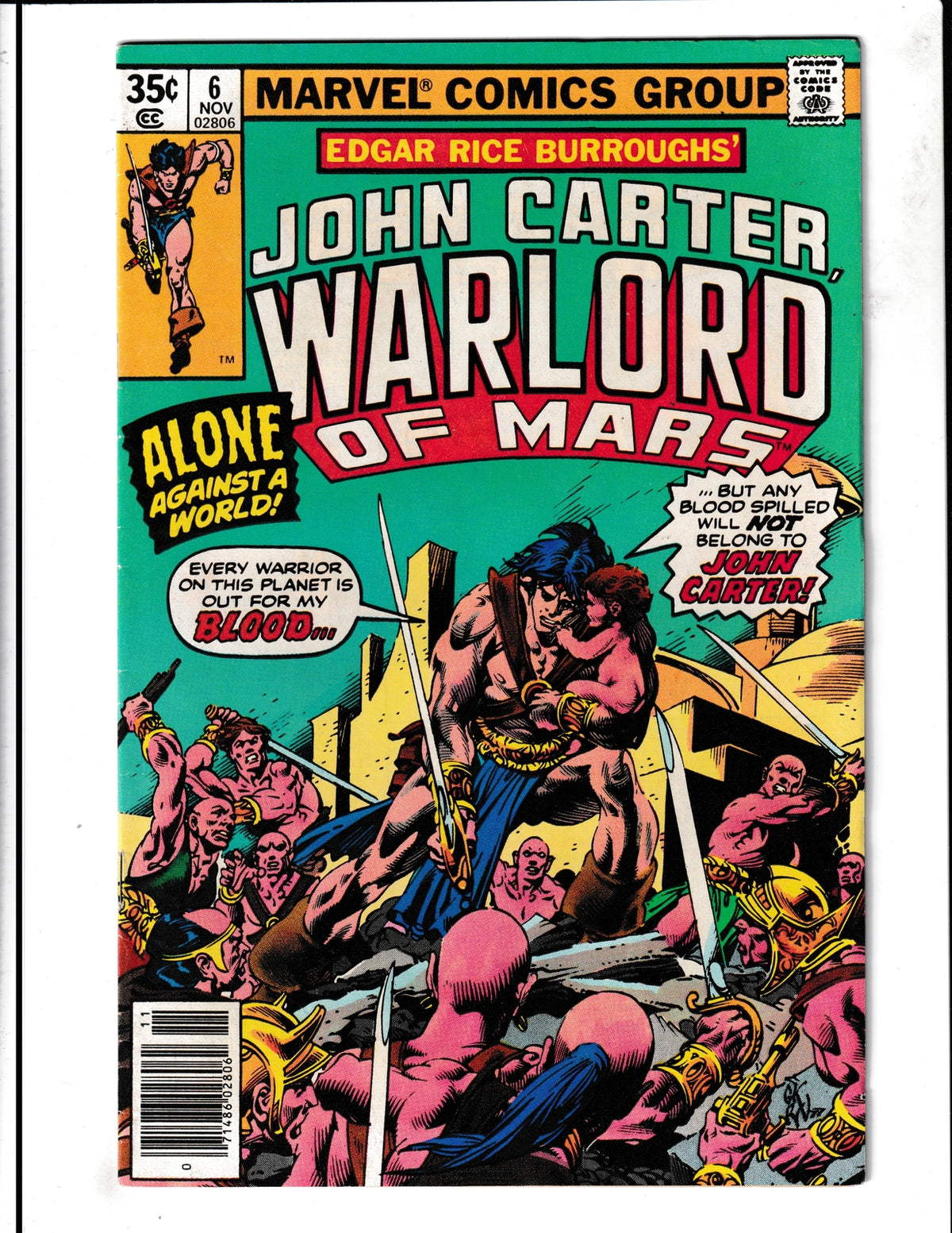 John Carter Warlord of Mars #6 (1977) Marvel Comics SKU:1339