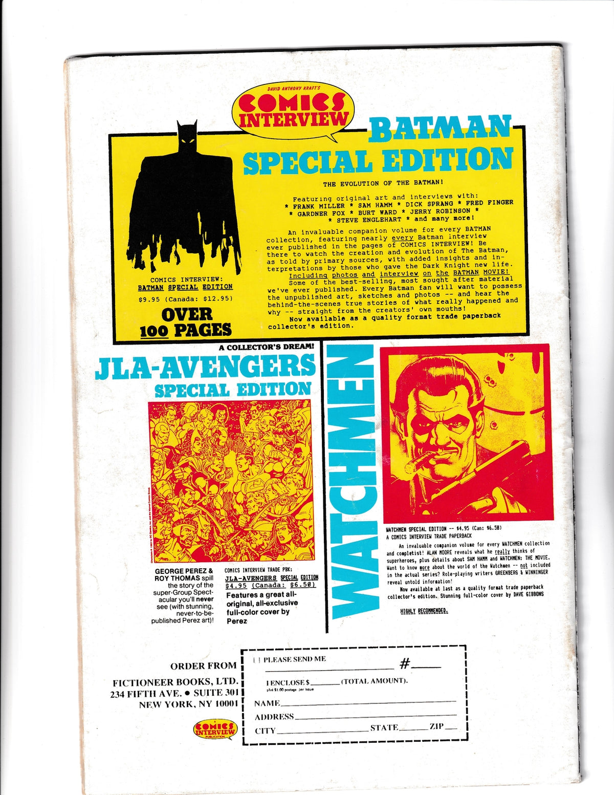 David Anthony Kraft's Comic Interview #80 (1989) Fictioneer Comics