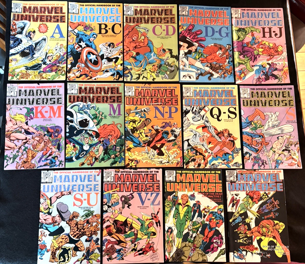 Official Handbook of the Marvel Universe Near Complete Set (14/15) #1-14 1983-84