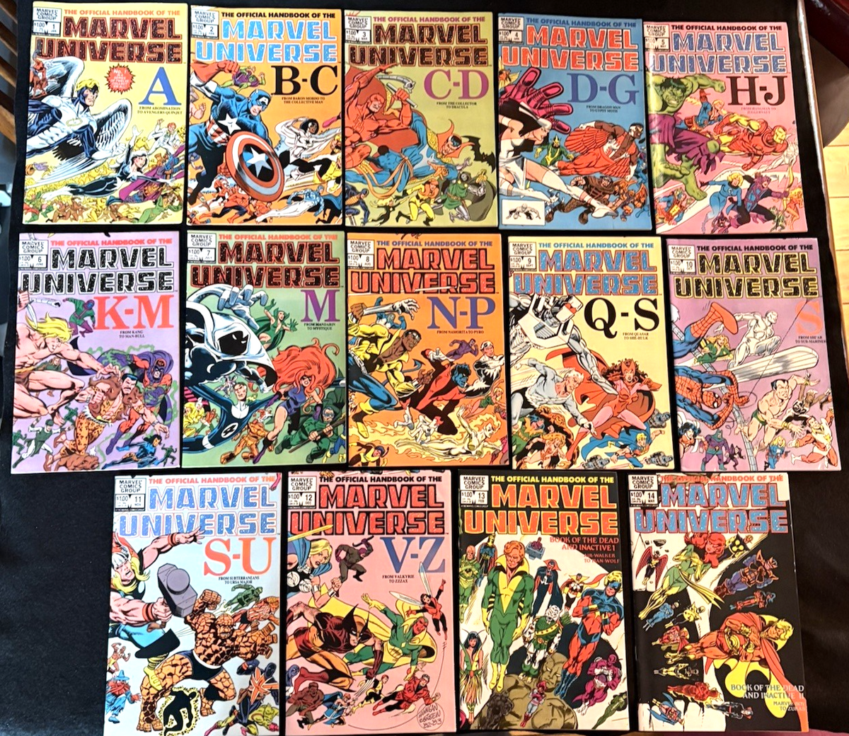 Official Handbook of the Marvel Universe Near Complete Set (14/15) #1-14 1983-84