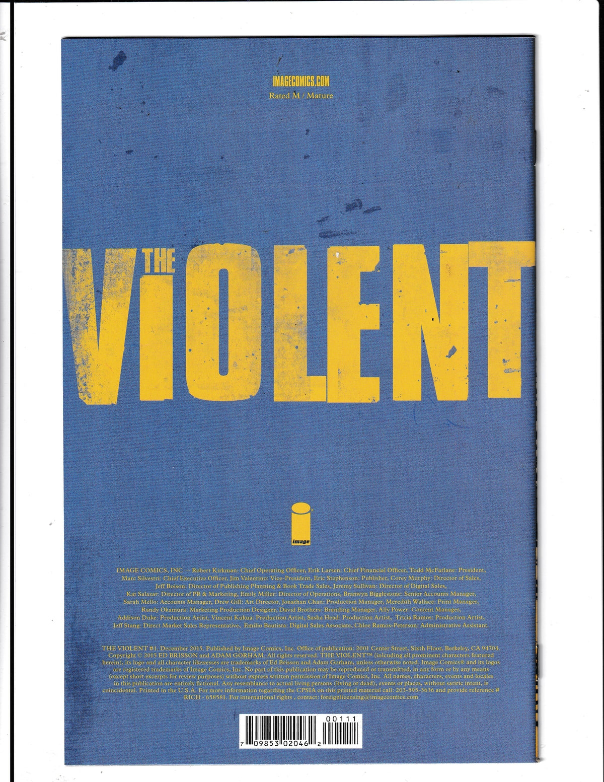 Violent #1 (2015) Image Comics SKU:555