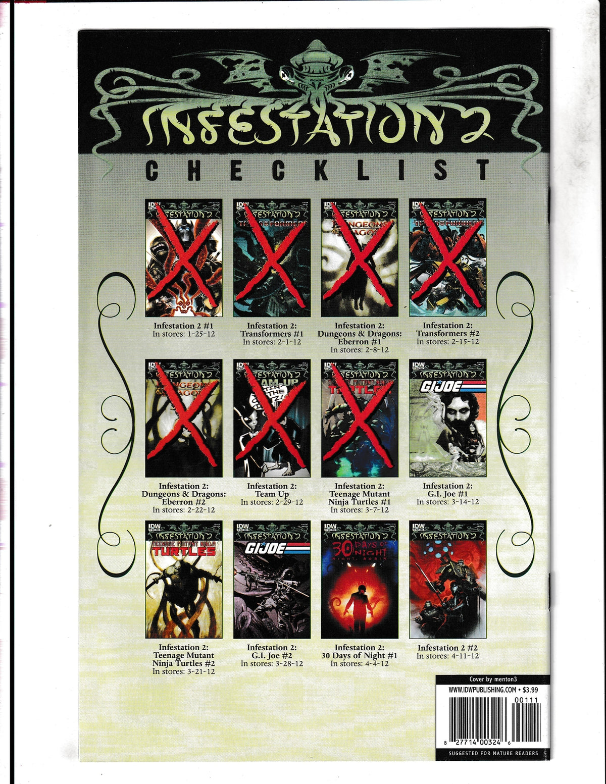 Infestation 2: Teenage Mutant Ninja Turtles #1 (2012) IDW Comics