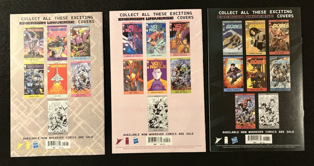 Transformers #21 Void Rivals #20 G.I. Joe Jason Howard Connecting Variants 2025