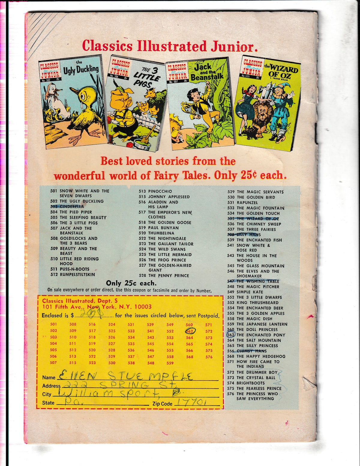 Classics Illustrated Junior #577 (1970) Runaway Dumpling Gilberton Comics