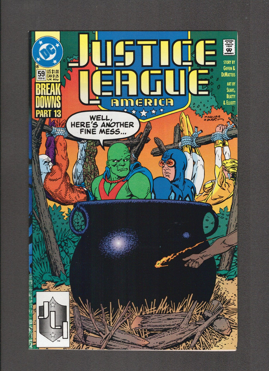 Justice League America #59 (1992) Higher Grade  DC Comics