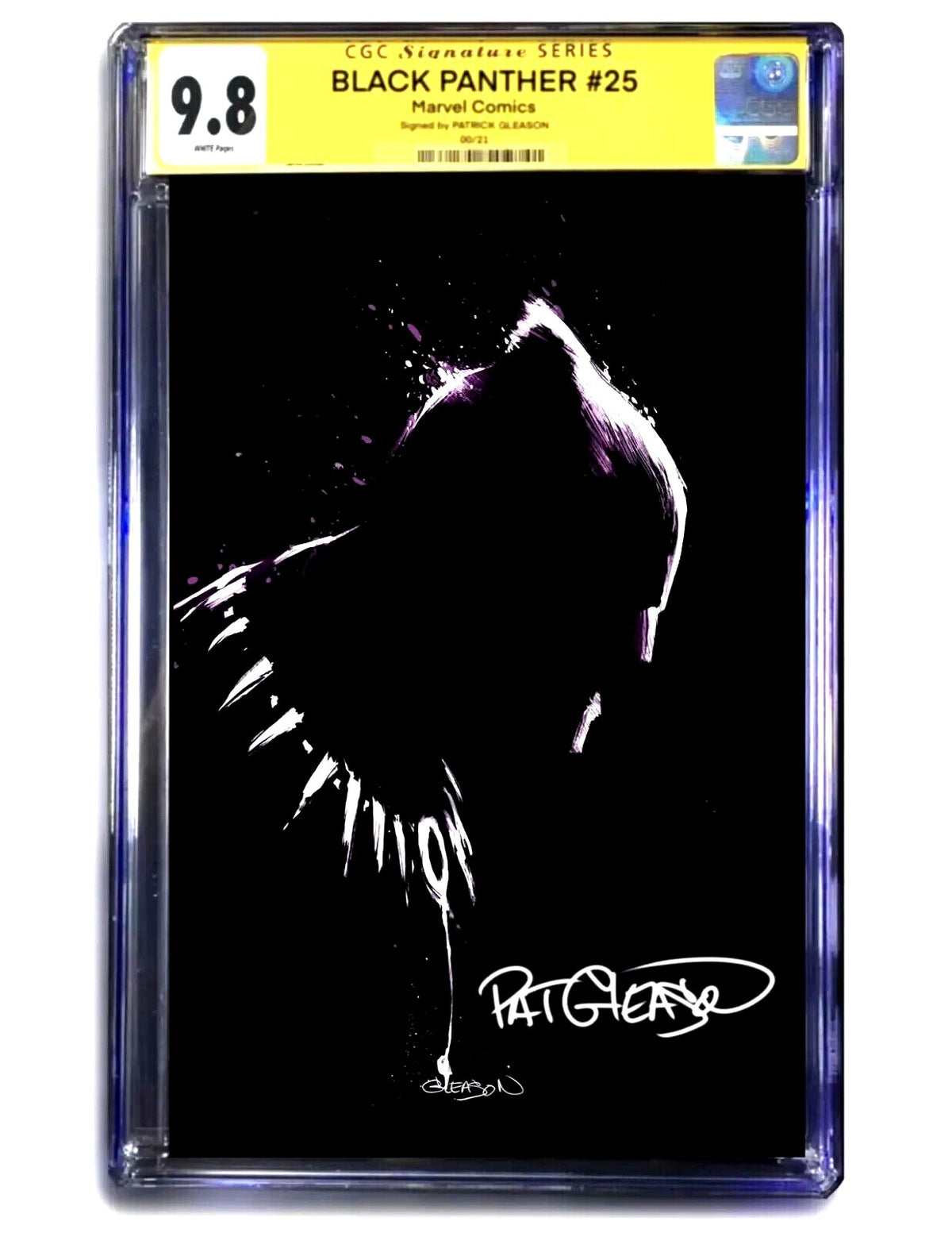 Black Panther 25 CGC SS 9.8 Gleason Virgin Variant SIGNED 2021 FINE ART