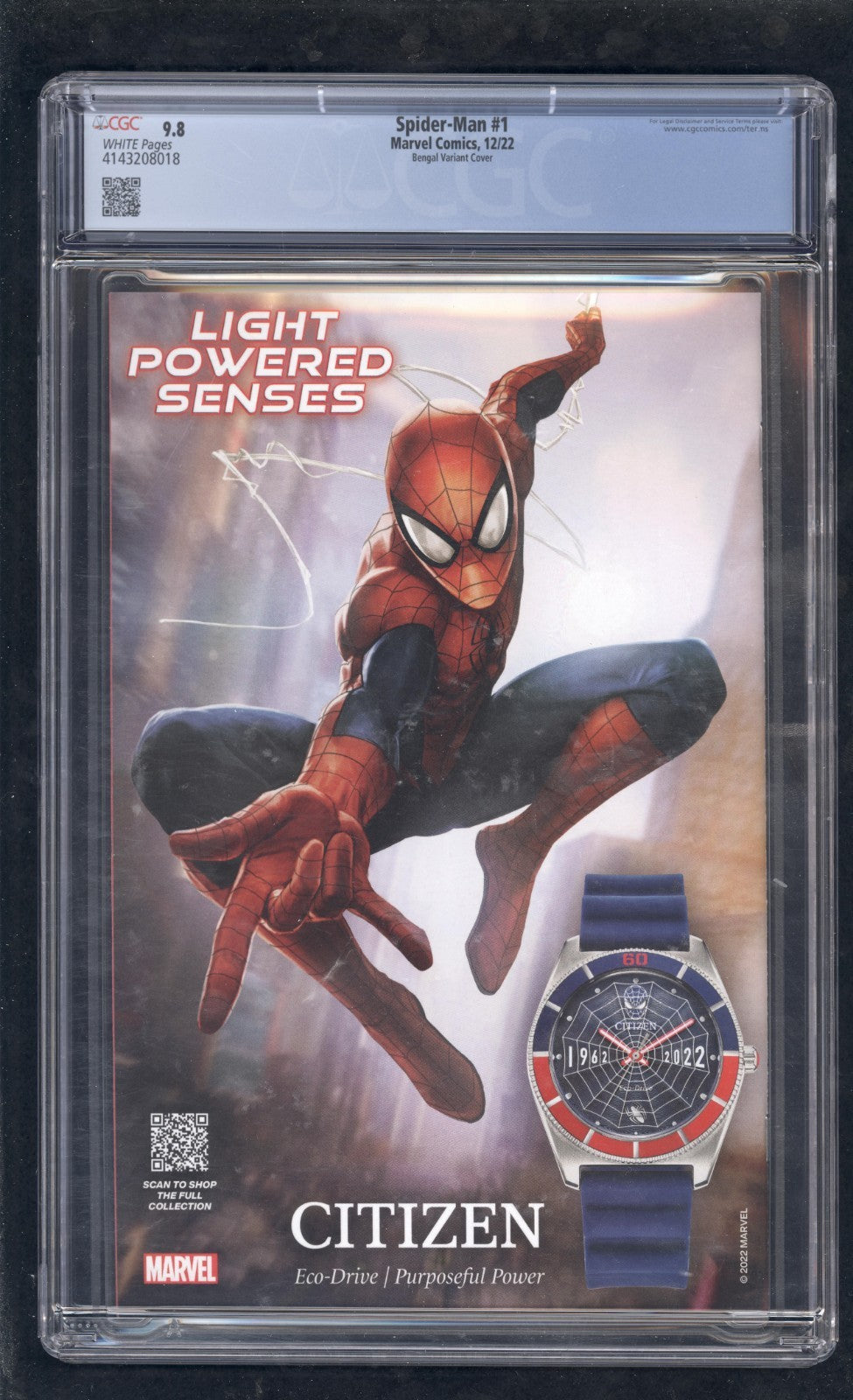 Spider-Man #1 CGC 9.8 (2022) LGY #157 Bengal Variant Cover Graded Marvel Comics
