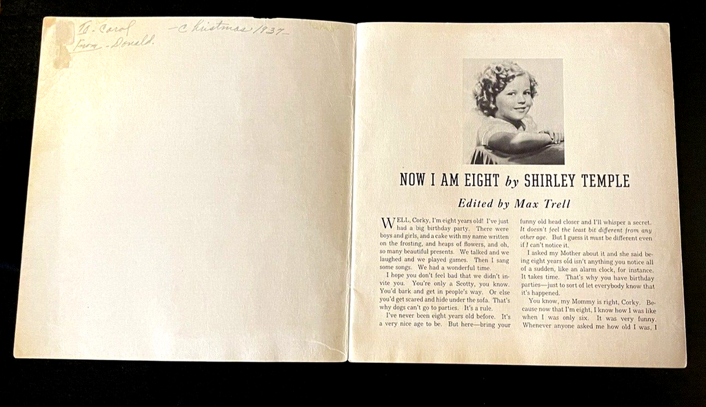Now I am Eight by Shirley Temple - 1937 Soft Cover Book