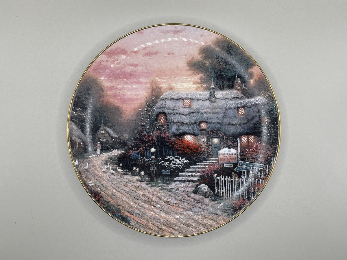 Complete Set of 6 Plates Thomas Kinkade's "Thomashire" - Bradex 84-K41-142