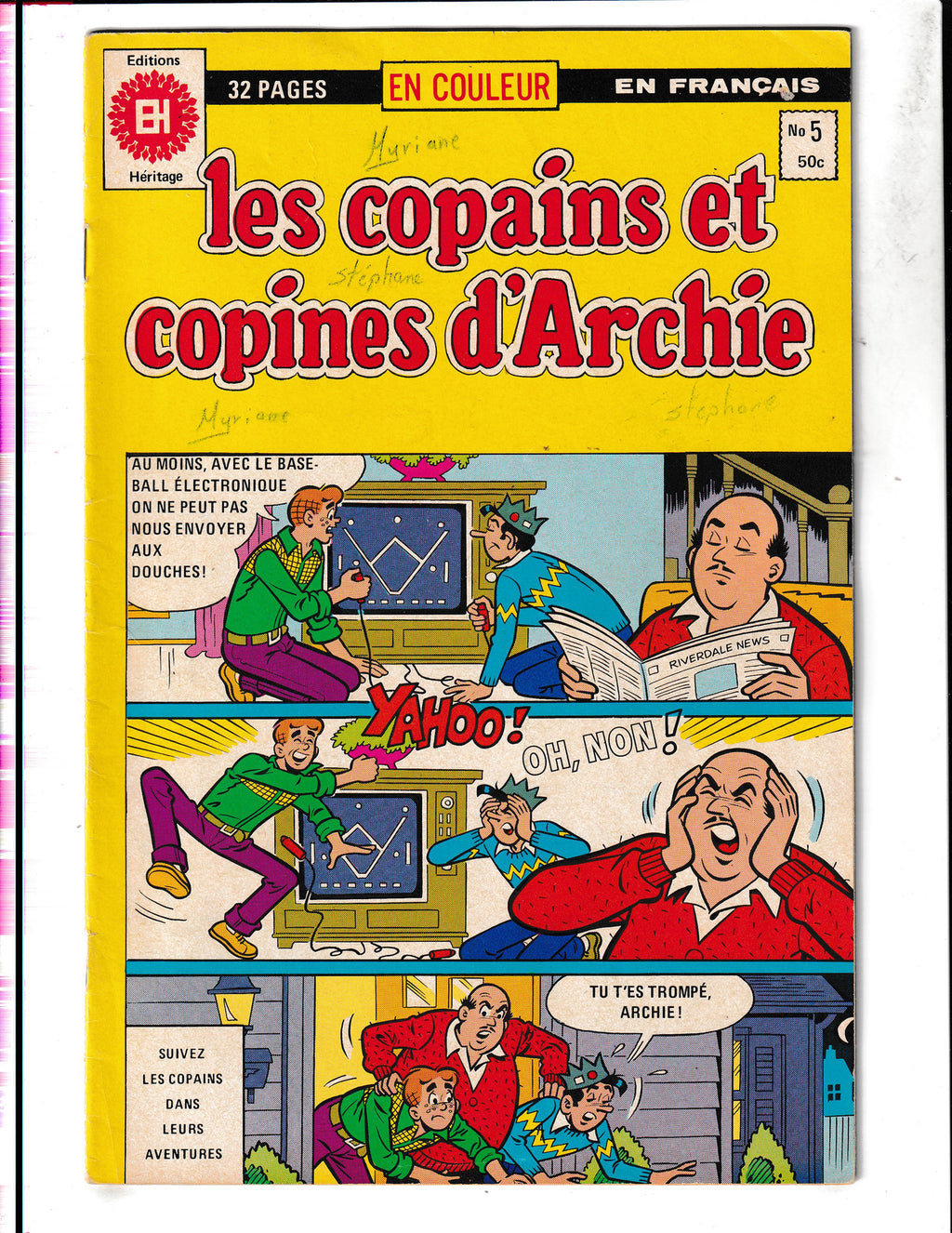 Les copains et copines d'Archie #5 (1979) FRENCH EDITION Heritage Comics