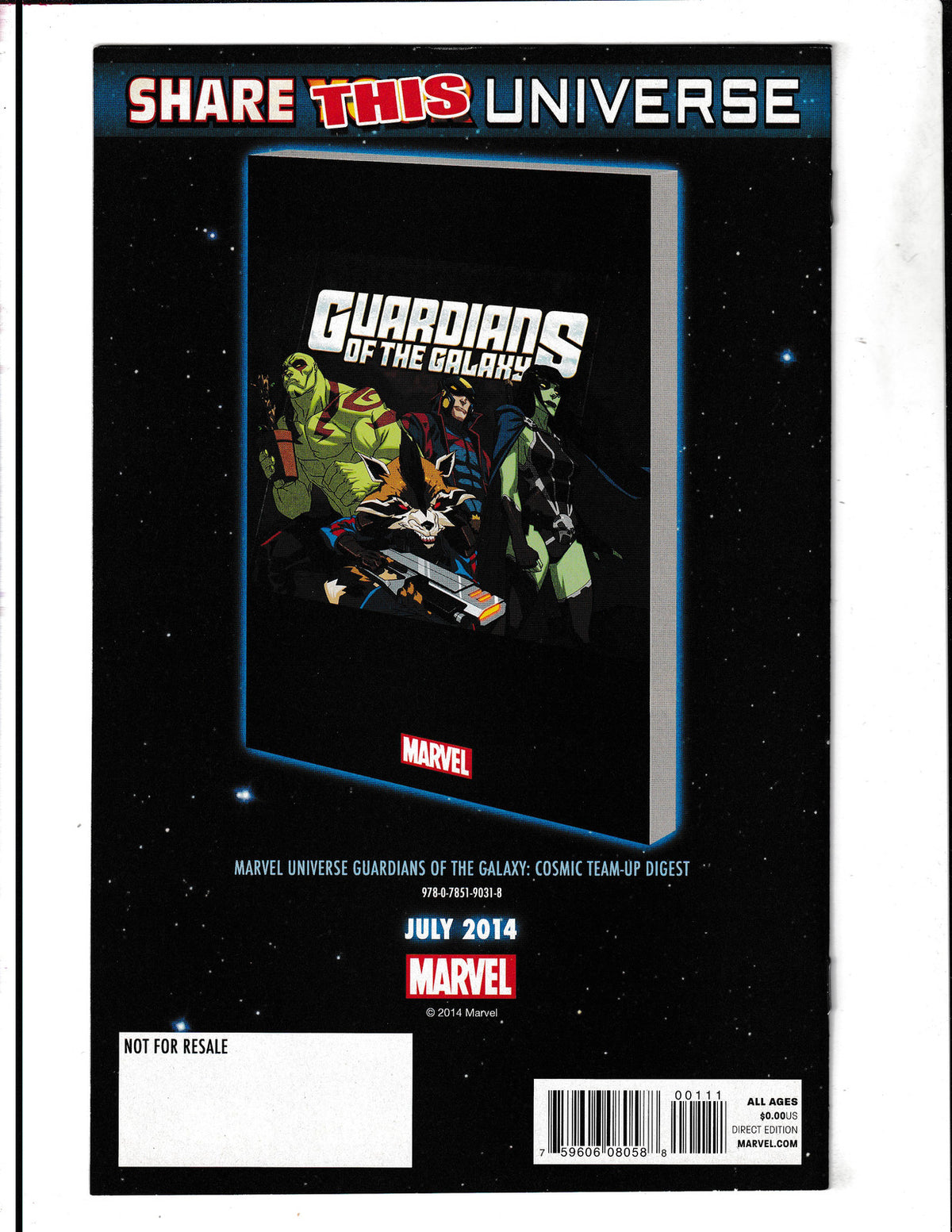 Rocket Raccoon: Free Comic Book Day #1 (2014) Marvel Comics