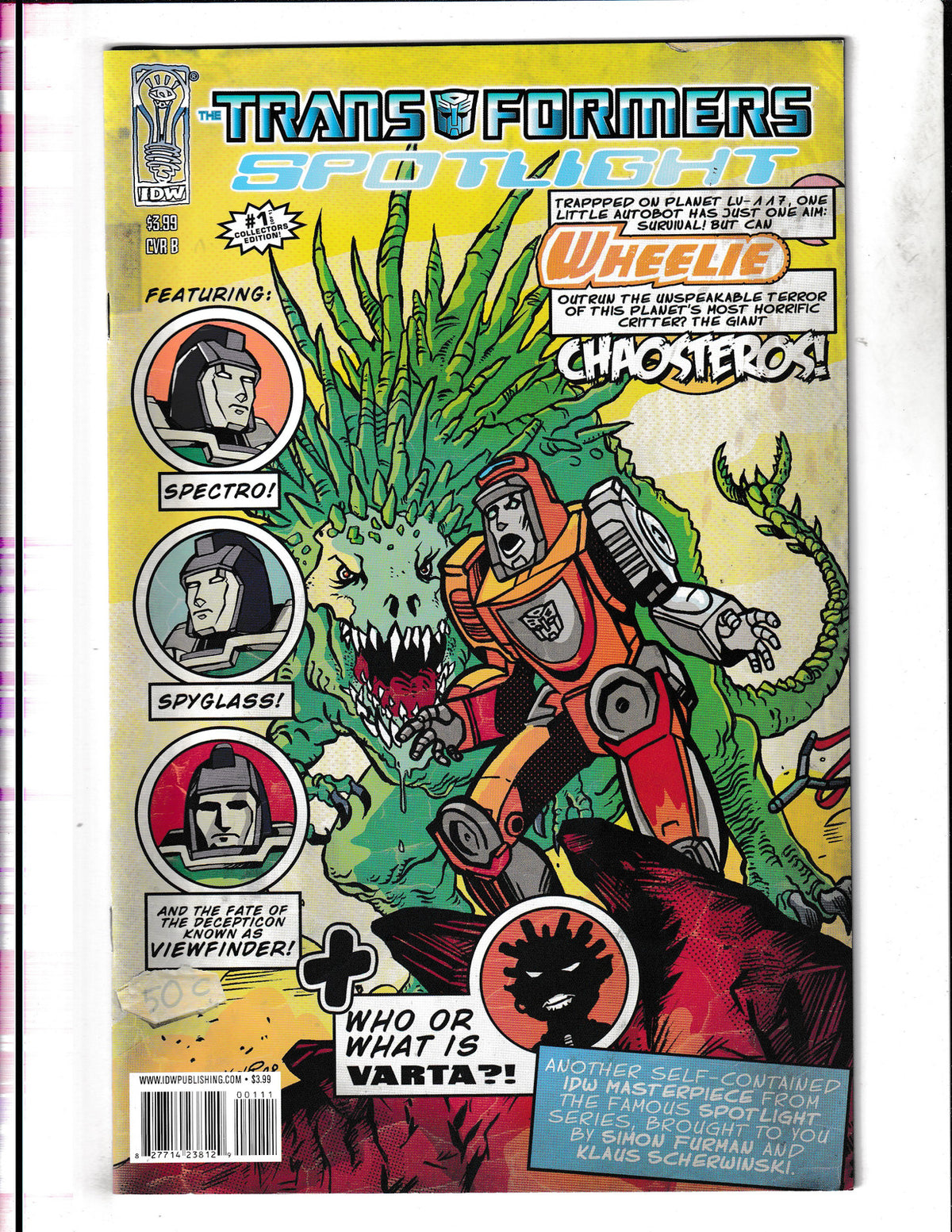Transformers Spotlight: Wheelie #1b (2008) IDW Comics SKU:2102