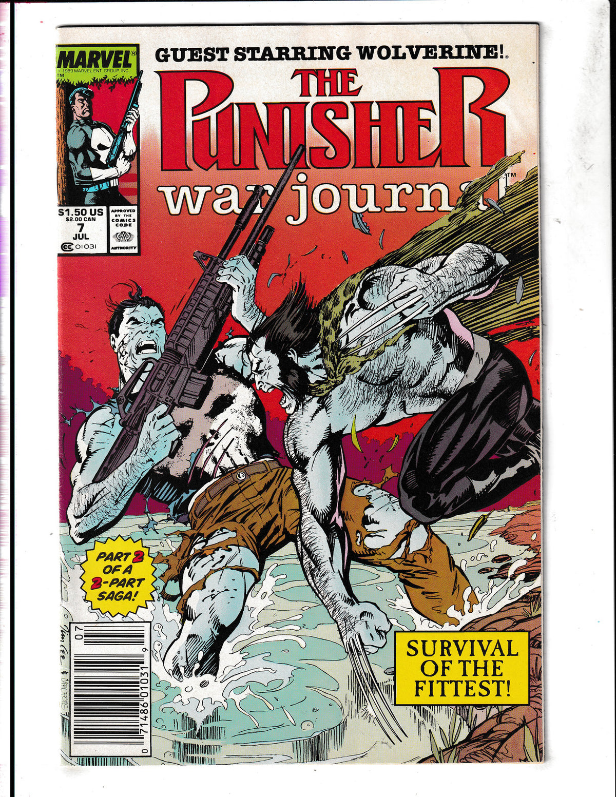 Punisher: War Journal #7 (1989) Wolverine Marvel Comics
