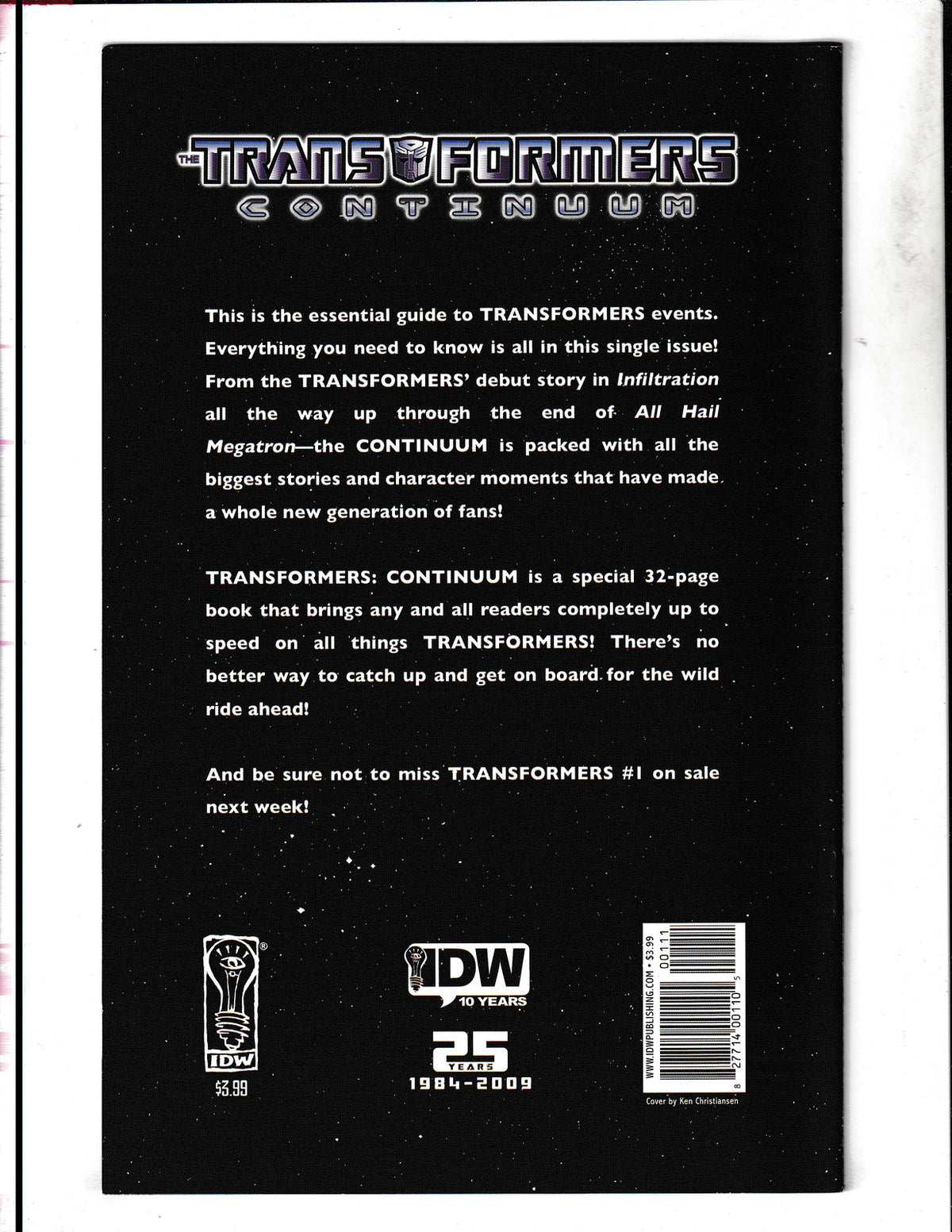Transformers: Continuum #1 (2009) IDW Comics