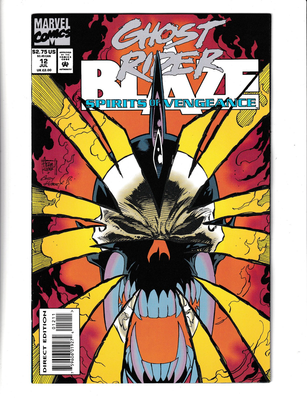 Ghost Rider/Blaze: Spirits of Vengeance #12 (1993) Glow Dark Cover Marvel Comics