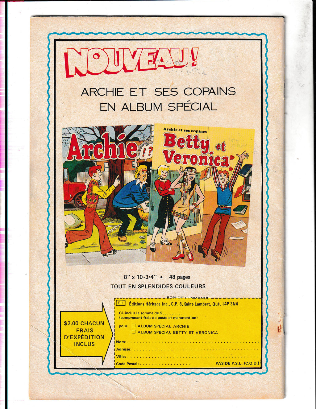 Les copains et copines d'Archie #5 (1979) FRENCH EDITION Heritage Comics