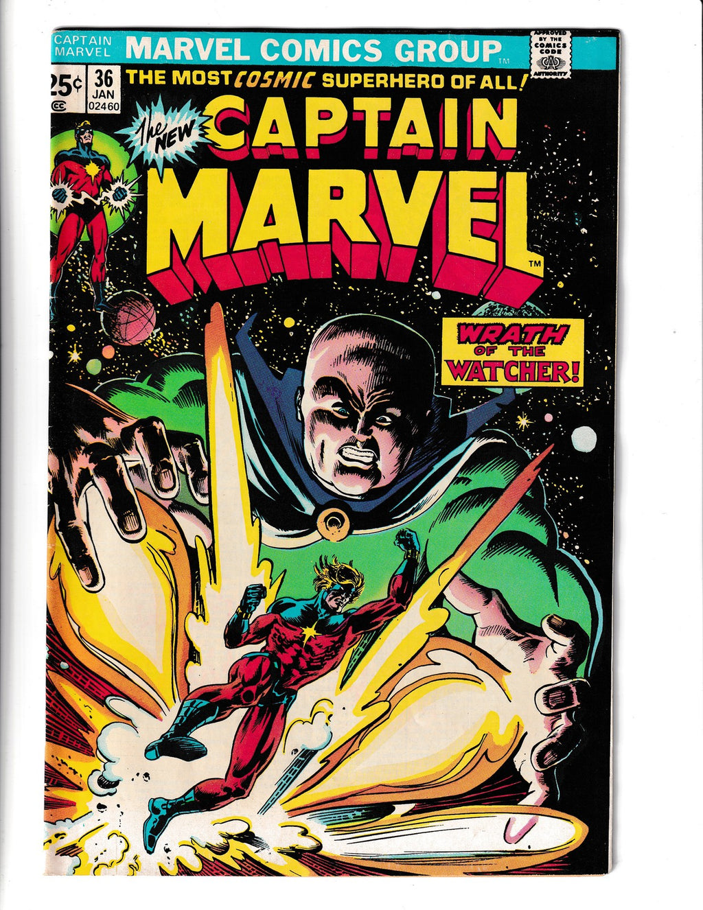 Captain Marvel #36 (1975) Marvel Value Stamp A-25 Human Torch Marvel Comics